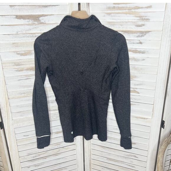 LULULEMON Women's Runderful Size 4 Half Zip Pullover Jacket Black Herringbone - Picture 13 of 14